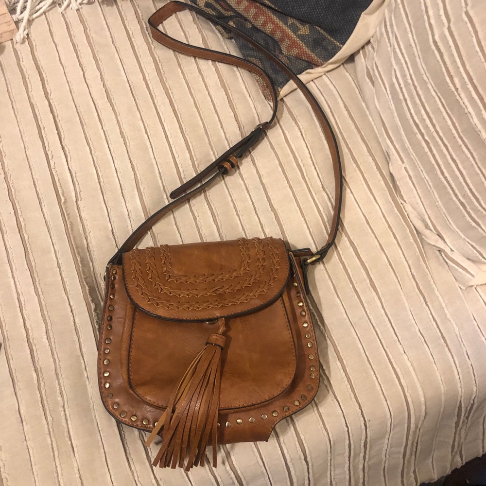 *SOLD* Brown Faux Leather Crossbody